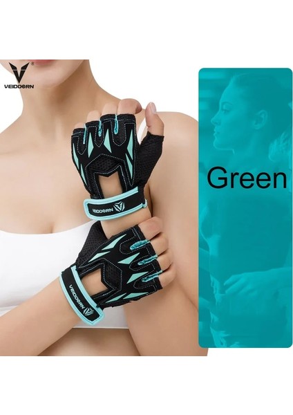 NEW5610 Yeşil Stil L Beden Veidoorn Profesyonel Ağırlık Kaldırma Spor Eldivenleri Nefes Egzersiz Eğitimi Spor Eldivenleri Fitness Bisiklet Egzersiz Kadın Erkek Gril (Yurt Dışından)