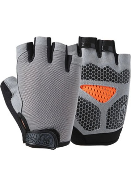 B Tipi - Gri Stil Xl Beden Loogdeel Nefes Alabilir Spor Eldivenleri Silikon Palmiye Hollow Geri Spor Eldivenleri Halter Egzersiz Dambıl Crossfit Vücut Geliştirme (Yurt Dışından)