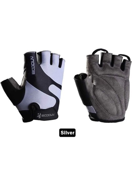 Gümüş Tarzı L Beden 2019 Spor Eldivenleri Spor Salonu Doğa Sporları Egzersiz Ağırlık Kaldırma Eldivenleri Vücut Sporları Bina Eğitimi Erkek Kadın Yarım Parmak Eldiven (Yurt Dışından)