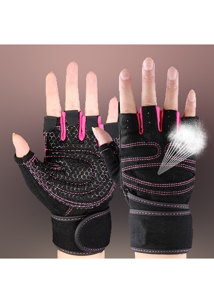 Pembe Spor Eldiven Stili L Beden Spor Fitness Eldivenleri Yarım Parmak Nefes Alabilir Spor Salonu Halter Eldivenleri Dambıl Crossfit Egzersiz Güç Ağırlık Kaldırma Ekipmanları (Yurt Dışından)