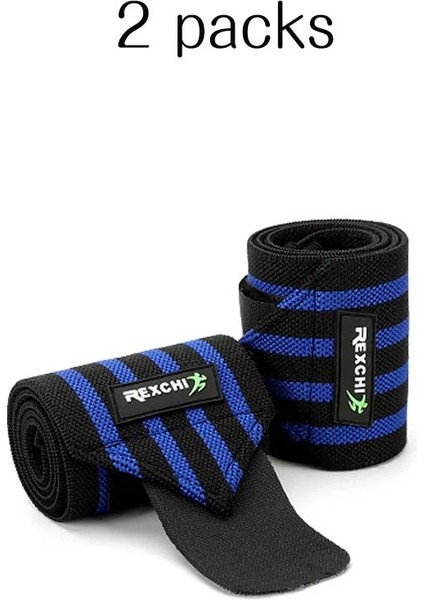2 Adet Mavi Tarzı Spor Salonu Fitness Halter Bracers Powerlifting Bileklik Desteği Elastik Bilek Sargıları Spor Güvenliği Için Bandajlar Brace (Yurt Dışından)