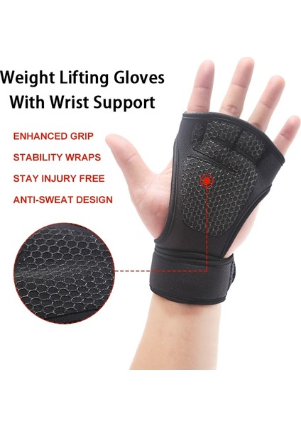 Kırmızı Stil L Beden Fitness Spor Halter Eldivenleri Kaymaz Egzersiz Yarım Parmak Eldiven Dambıl Spor Eldivenleri Spor Crossfit Eğitim Eldivenleri (Yurt Dışından) fırsatları