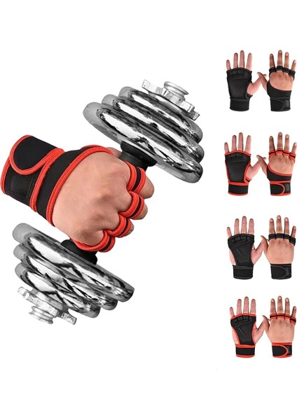 C Stili M Beden Kadınlar ve Erkekler Ağırlık Kaldırma Spor Salonu Eğitim Eldivenleri Genişletilmiş Bileklik Kaymaz Aşınmaya Dayanıklı Açık Parmaksız Koşu Eldivenleri (Yurt Dışından) fiyatları