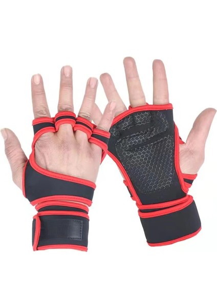 C Stili M Beden Kadınlar ve Erkekler Ağırlık Kaldırma Spor Salonu Eğitim Eldivenleri Genişletilmiş Bileklik Kaymaz Aşınmaya Dayanıklı Açık Parmaksız Koşu Eldivenleri (Yurt Dışından) modelleri