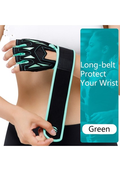 Uzun Kemerli Yeşil Stil Xl Beden Fitness Bisiklet Egzersiz Kadın Spor Eldivenleri Profesyonel Ağırlık Kaldırma Erkek Spor Eldivenleri Nefes Egzersiz Eğitim Ekipmanları (Yurt Dışından)