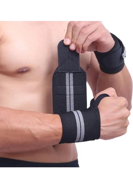 Gri Tarzı 1 Adet Nefes Bileklik Elastik Bilek Sargı Halter Halter Bandajları Spor Salonu Vücut Geliştirme Ekipmanları Aksesuarları Crossfit (Yurt Dışından)