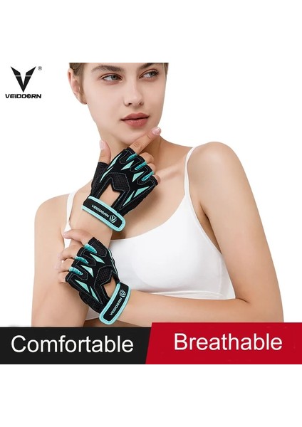 NEW5610 Yeşil Stil L Beden Veidoorn Profesyonel Spor Eldivenleri Egzersiz Eldivenleri Kadın Nefes Spor Eldivenleri Spor Fitness Ağırlık Kaldırma Bisiklet Egzersizi (Yurt Dışından) fırsatları