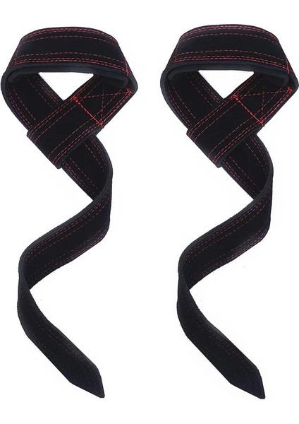 Siyah Stil Erkekler ve Kadınlar Için Neopren Yastıklı Destekli Fitness Halter Deri Bilek Kayışı Sarar Ağır Hizmet Tipi Powerlifting Kavrama Kancası (Yurt Dışından)