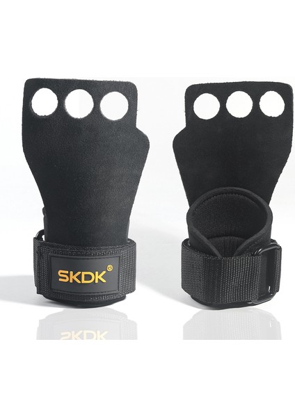 Siyah Stil S Beden 3 Delikli Parmak Crossfit Deri El Sapları Jimnastik Halkaları Için Neopren Bilek Sargılı Spor Salonu Ağırlık Kaldırma Bar Eğitimi (Yurt Dışından) modelleri