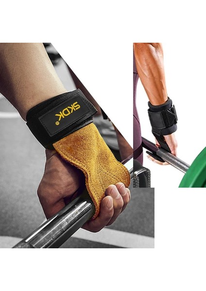 2 Adet Kahverengi Dana Stili Erkekler Spor Salonu Ağırlık Kaldırma Kancaları Pedleri Eldiven Sapları Kaymaz Deadlifts Egzersiz Crossfit Fitness Halter Eldivenleri Avuç Içi Koruma (Yurt Dışından) fiyatları