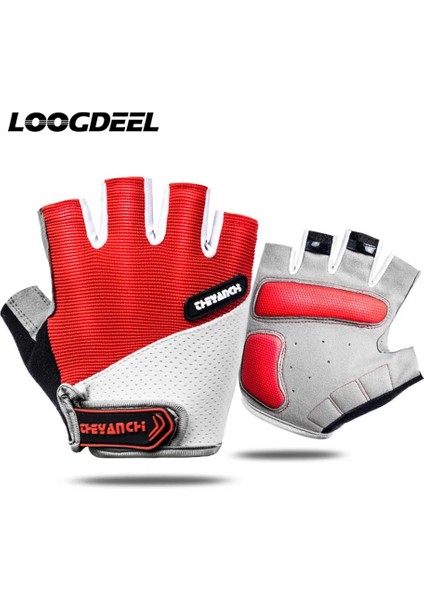 Kırmızı Bir Stil L Beden Loogdeel Halter Yarım Parmak Eldiven Anti-Ter Kaymaz Rahat Nefes Spor Doğa Sporları Halter Eldivenleri (Yurt Dışından)