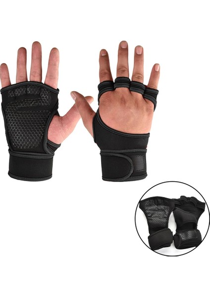 C-Siyah Yok Bilek Stili L Beden Ağırlık Kaldırma Eğitim Eldiven Kadın Erkek Fitness Spor Vücut Geliştirme Jimnastik Sapları Spor Salonu El Palm Bilek Koruyucu Eldiven (Yurt Dışından) fiyatları