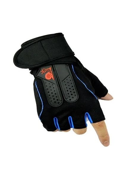 Mavi Stil Xl Beden Weight Lifting Gloves Long Wrist Support With Anti Slip Palm Protection Great Grip For Fitness Bodybuilding Powerlifting (Yurt Dışından)
