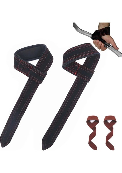 Koyu Haki Stili Erkekler ve Kadınlar Için Neopren Yastıklı Destekli Fitness Halter Deri Bilek Kayışı Sarar Ağır Hizmet Tipi Powerlifting Kavrama Kancası (Yurt Dışından)
