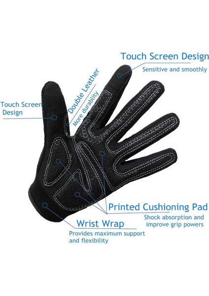 Type1 Mavi Stil L Beden Professional Half Full Finger Fitness Gloves Men With Wrist Support Gym Exercise Powerlifting Pull Up Protector (Yurt Dışından)