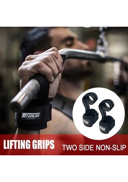 Siyah Stil Ağırlık Kaldırma Spor Salonu El Kayışı Bilek Bandı Iki Taraflı Kaymaz Deadlift Powerlifting Squat Halter Fitness Spor Brace Pad (Yurt Dışından)