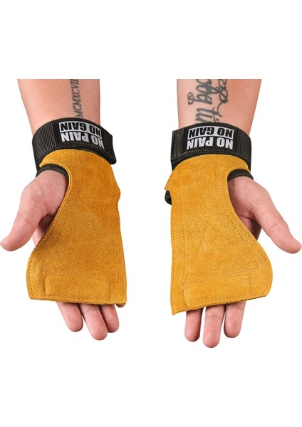 Kahverengi Tarzı 1 Çift Dana Kaymaz Ağırlık Kaldırma Spor Eldivenleri Kolları Kettlebell Pull-Up Halter Eldiven Için Egzersiz Koruma Sapları (Yurt Dışından) indirimleri