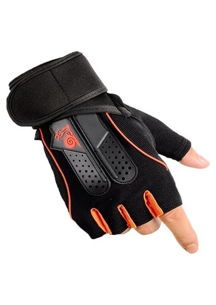 Turuncu Tarzı M Beden Weight Lifting Gloves Long Wrist Support With Anti Slip Palm Protection Great Grip For Fitness Bodybuilding Powerlifting (Yurt Dışından)