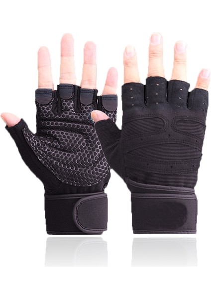 Siyahsiyah Eldiven Stili S Beden Crossfit Spor Eldivenleri Fitness Erkekler Kadınlar Için Yarım Parmak Egzersiz Spor Halter Eldivenleri Nefes Vücut Geliştirme Eğitimi Eldiven (Yurt Dışından)