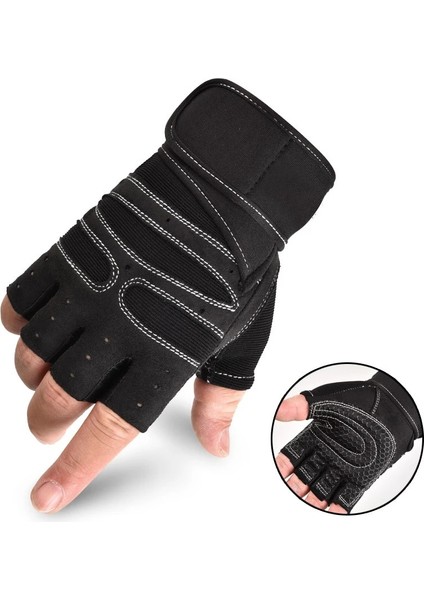 No.5 Tarzı Xl Beden Erkekler Fitness Ağır Eğitim Eldivenleri Vücut Geliştirme Yarım Parmak Eldiven Kaymaz Genişletilmiş Bilek Desteği Halter Sporları (Yurt Dışından)