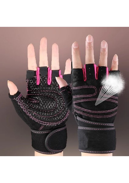 Old Pink Style L Beden New Workout Barbell Gym Fitness Gloves Men Women With Wrist Support For Cossfit Training Exercise Protect Weightlifting (Yurt Dışından)