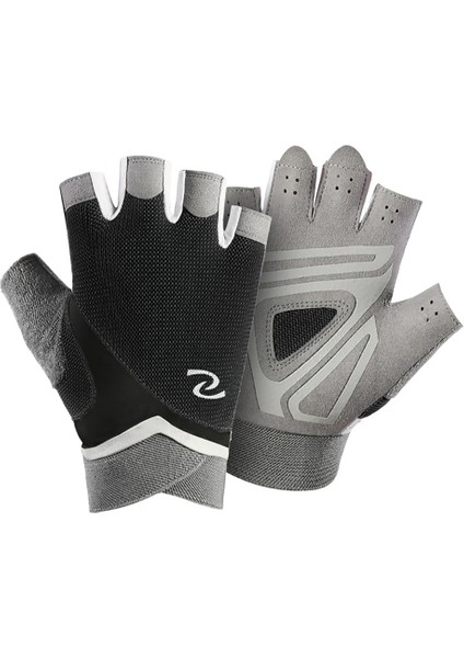 Siyah Stil M Beden Loogdeel Fitness Yarım Parmak Eldiven Kaymaz Nefes Fitness Ekipmanları Dambıl Eğitim Spor Salonu Vücut Geliştirme Bisiklet Eldivenleri (Yurt Dışından)