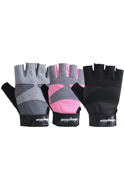 Pembe Bir Stil L Beden Loogdeel Yarım Parmak Spor Eldivenleri Nefes Alabilir Palm Kaymaz Spor Salonu Halter Bilek Koruma Dambıl Eğitim Egzersiz Bisiklete Binme (Yurt Dışından) fırsatları