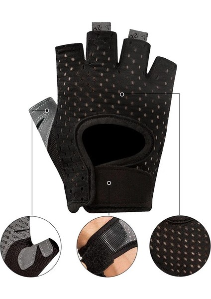 Ramdon Stili S Beden Nefes Erkek Kadın Spor Eldivenleri Spor Halter Eldivenleri Vücut Geliştirme Eğitimi Eldivenleri Kaymaz Bisiklet Yarım Parmak Eldiven (Yurt Dışından) fiyatları
