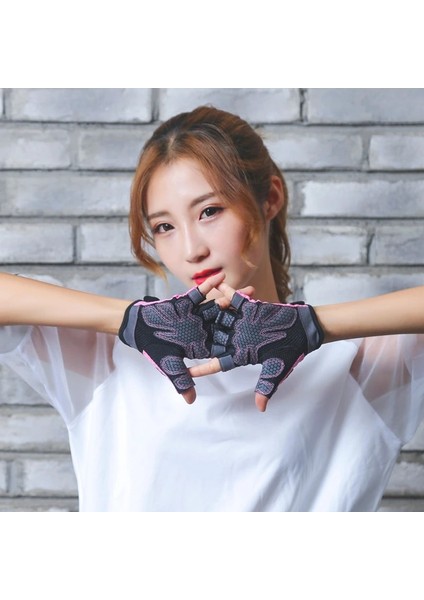Pembe Tarzı L Beden 1 Çift Erkek Kadın Spor Salonu Yarım Parmak Spor Fitness Egzersiz Eğitimi Bilek Eldivenleri Kaymaz Direnç Halter Eldivenleri (Yurt Dışından) fırsatları