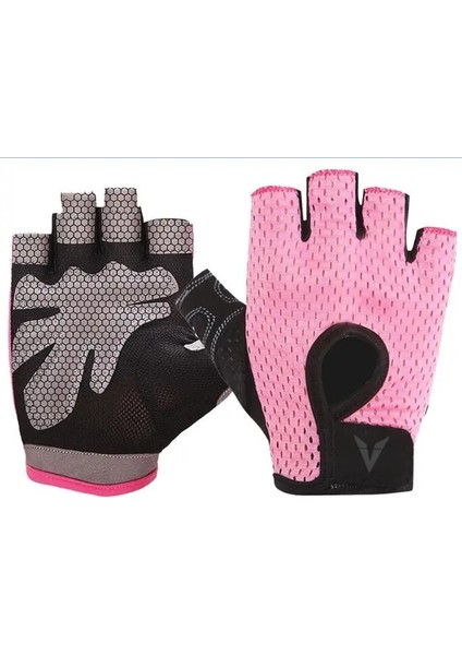 V5101 Pembe Tarzı Xl Beden Veidoorn Profesyonel Ağırlık Kaldırma Spor Salonu Egzersiz Eldivenleri Nefes Alabilir Egzersiz Eğitimi Spor Eldiven Spor Bisiklet Kadın Erkek (Yurt Dışından)