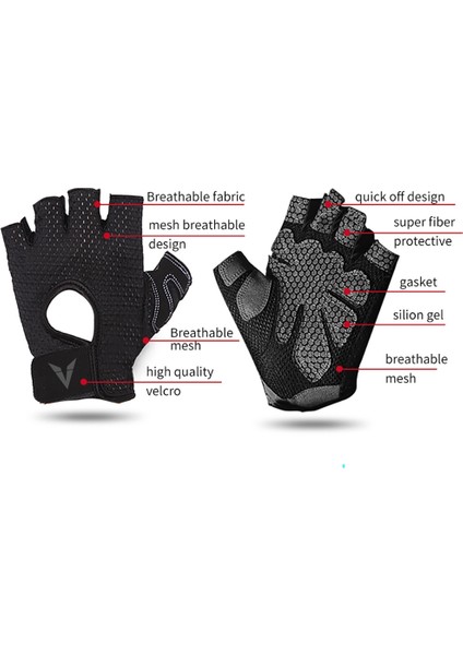 V5101 Pembe Tarzı Xl Beden Veidoorn Profesyonel Ağırlık Kaldırma Spor Salonu Egzersiz Eldivenleri Nefes Alabilir Egzersiz Eğitimi Spor Eldiven Spor Bisiklet Kadın Erkek (Yurt Dışından) fırsatları
