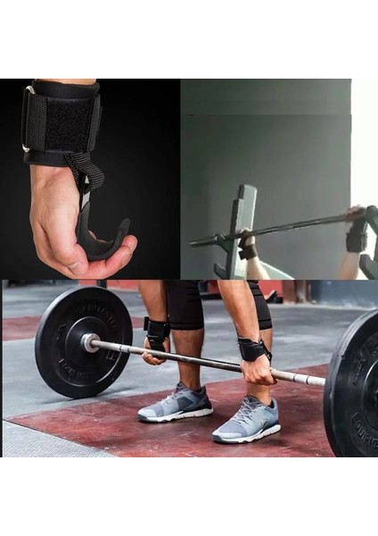 1 Adet Siyah B Stili Ağırlık Kaldırma Kancaları Spor Salonu Fitness Seti Halter Bilek Kayışları Ağır Hizmet Tipi Pull-Up'lar Yastıklı Egzersiz Kancası ile Güç Kaldırma Sapları (Yurt Dışından) modelleri