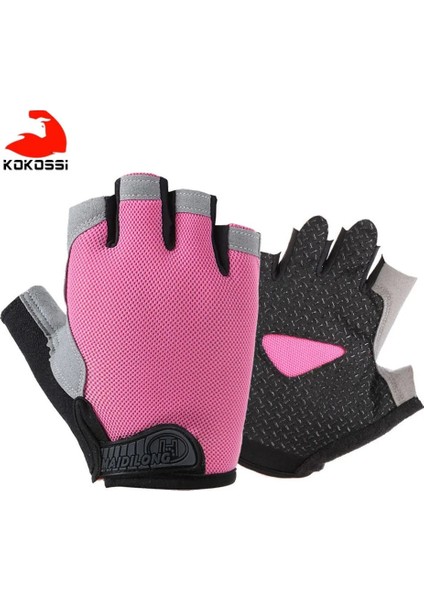 Tip A--Pembe Tarzı M Beden Kokossi Erkek Kadın Yarım Parmak Spor Eldivenleri Nefes Alabilir Kaymaz Halter Dambıl Yatay Bar Eğitim Eldivenleri (Yurt Dışından)