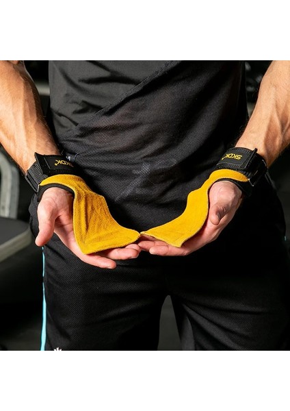 1 Çift Sığır Derisi Kahverengi Tarzı Dana Palmiye Koruyucu Pedler Halter Kancası Spor Salonu Halter Pull-Up'ları Yardımcı Kanca Kaymaz Güç Eğitimi Koruma Avuç Içi (Yurt Dışından) modelleri