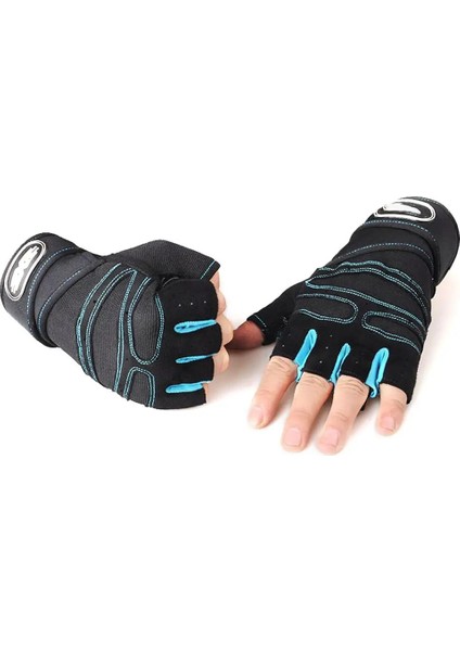 Açık Mavi Stil L Beden Gym Gloves Sports Exercise Weight Lifting Gloves Body Building Training Sport Fitness Gloves Men Women For Fiting Cycling (Yurt Dışından) fırsatları