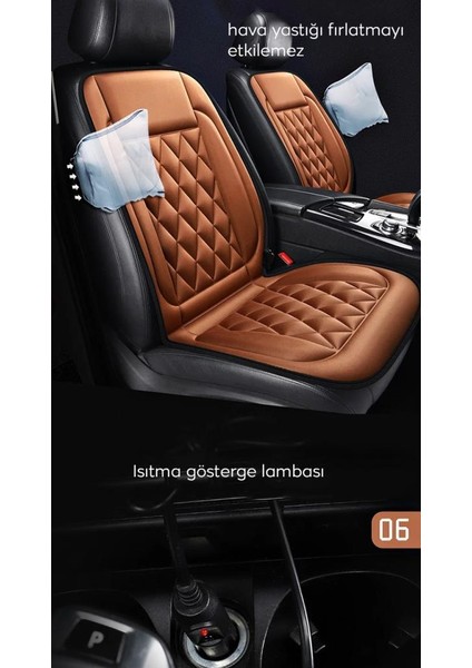 12V Araç Içi Isıtmalı Koltuk Minderi, Koltuk Kılıf Koruyuculu Isıtmalı Tüm Araçlara Uyumlu Minder