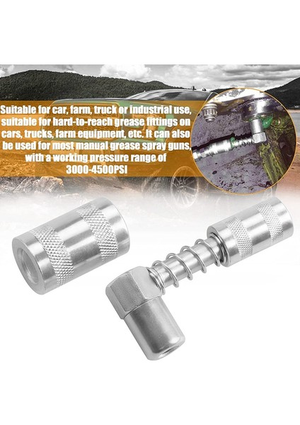 Kollu 4 Parça 90 Derece Gres Bağlayıcı Adaptörü, Kamyon Oto Veya Endüstriyel Kullanım Için 3 Çene Açılı Gres Montaj Aracı (Yurt Dışından) modelleri