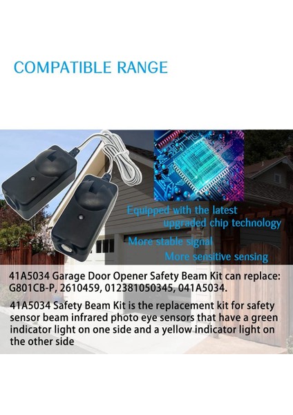 Garaj Kapısı Sensör Yedeği Güvenlik Sensörü Işın Gözler 41A5034 Liftmaster Sears Zanaatkar Açacağı Aksesuarları (Yurt Dışından) fırsatları
