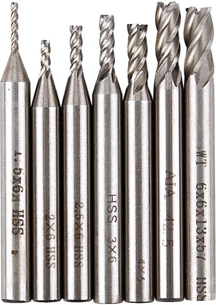 Swt 7 Adet Hss Cnc 4 Flüt Uç Freze Seti 1.5 2 2.5 3 4 5 6mm (Yurt Dışından)