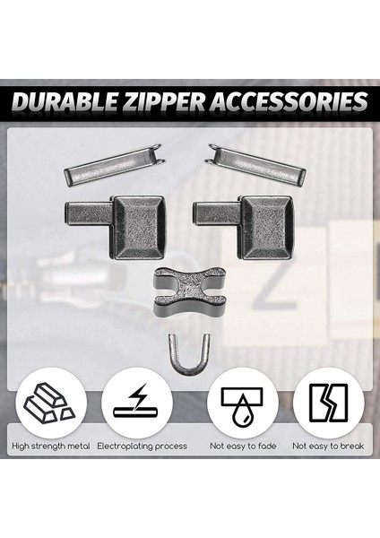 120 Parça Metal Fermuar Kafa Kaydırıcısı, Fermuar Stoper Onarım Aracı Seti (Yurt Dışından) modelleri