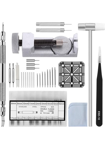 Saat Bandı Kayışı Alet Seti, 98'i 1 Bağlantı Sökücü, Ekstra 72 Adet Pimli Yaylı Çubuk Aracı, 15 Adet Kamalı Pimi, 1 Adet Tutucu, 1 Adet Kafa Çekiç, 1 Adet Cımbız, 1 Adet Kumaş (Yurt Dışından) fiyatları