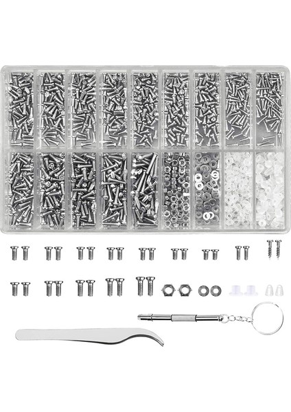 Twexqny-Gözlük Onarım Aracı Kiti 1000 Adet Gözlük Vidaları ve Somun Çeşitleri Mini Tornavida ve Cımbız Vidaları ile Tamir Kiti (Yurt Dışından) fiyatları