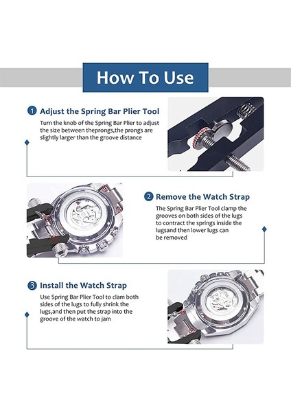 Saat Yay Çubuğu Pense Alet Seti, Kordonlu Saat Pensesi, Yay Çubuğu Cımbız Aracı, Saat Bahar Çubuğu Pimlerinin Çıkarılması Için (Yurt Dışından) modelleri
