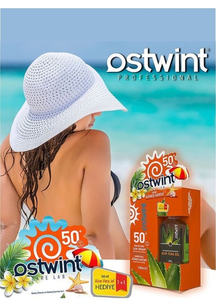 Spf 50+ Güneş Kremi 100 ml E Vitaminli + Aloa Vera Jel 100 ml ( 2 Kutu )