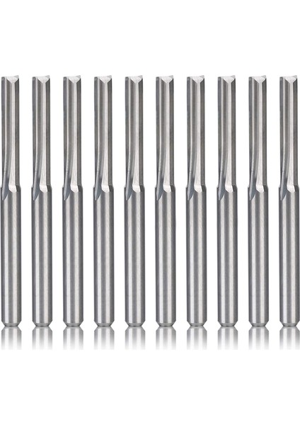 10 Adet 2 Flüt Cnc Uçları 3.175MM Düz Yuva Tungsten Çelik Freze Ter Ahşap Mdf Plastik (Yurt Dışından) fiyatları