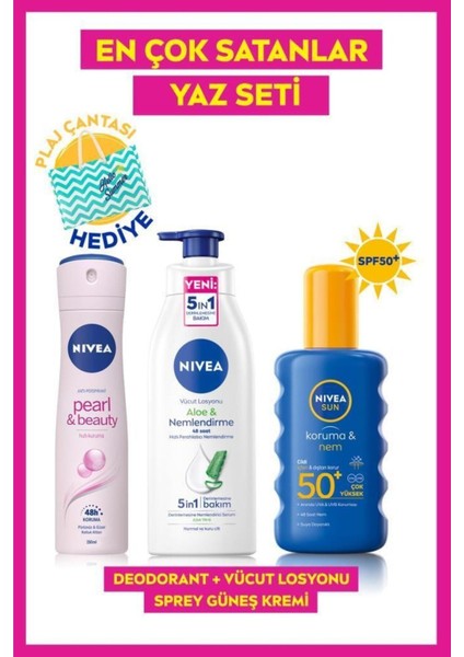 Sun Güneş Koruyucu Kişisel Bakım SETI,SPF50 Güneş Kremi 200 Ml,deodorant,vücut Losyonu