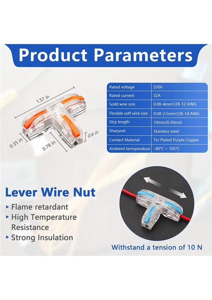 10 Adet 1 Iletkenli Kompakt Tel Konnektörleri ve 10 Adet Hızlı Ayırıcı (Yurt Dışından) fiyatları