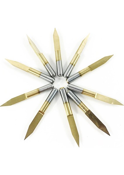 10 Adet 30 Derece 0.1mm Ucu Titanyum Kaplamalı Düz Tabanlı Karbür Gravür Alet Uçları V Şekli Cnc Router Kesici Kesme Aleti (Yurt Dışından) indirimleri