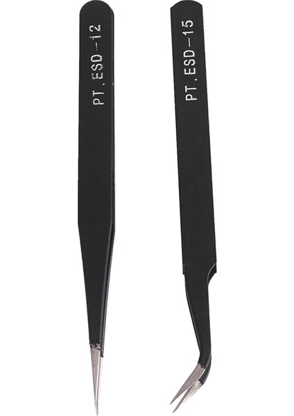 4x Art Rhinestones Kirpik Uzatma Düz ve Kavisli Cımbız Alet Seti-Siyah (Yurt Dışından) modelleri