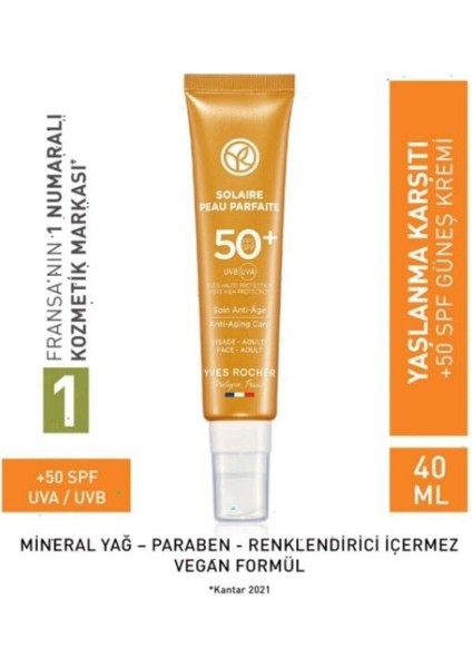 50 Spf Yaşlanma Karşıtı Güneş Kremi Solaire Peau Parfaite-40 ml